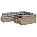 Set Divani Da Giardino 11 Pz Con Cuscini Beige In Polyrattan - Foto miniatura 2