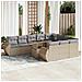 Set Divani Da Giardino 11 Pz Con Cuscini Beige In Polyrattan - Foto miniatura 1