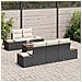 Set Divano Giardino 6 Pezzi con Cuscini Nero Polyrattan Acacia - Foto miniatura 3