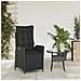 Sedia Reclinabile da Giardino con Poggiapiedi Nera Polyrattan - Foto miniatura 3
