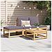 Set Salotto da Giardino 4pz con Cuscini Legno Massello Acacia - Foto miniatura 3