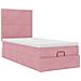 Struttura Letto Pouf con Materassi Rosa 100x200 cm Velluto - Foto miniatura 4