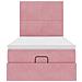 Struttura Letto Pouf con Materassi Rosa 100x200 cm Velluto - Foto miniatura 5