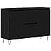 Sideboard Nero Rovere 101,5x35x70 cm Legno ingegnerizzato - Foto miniatura 1