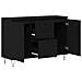 Sideboard Nero Rovere 101,5x35x70 cm Legno ingegnerizzato - Foto miniatura 5
