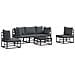 Set Divano da Giardino con cuscino 6 pcs Nero Alluminio - Foto miniatura 1