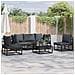 Set Divano da Giardino con cuscino 6 pcs Nero Alluminio - Foto miniatura 2
