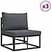 Set Divano da Giardino con cuscino 6 pcs Nero Alluminio - Foto miniatura 3