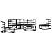 Set Divano da Giardino con cuscino 6 pcs Nero Alluminio - Foto miniatura 7