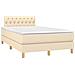 Letto a Molle con Materasso e LED Crema 120x190 cm in Tessuto - Foto miniatura 3