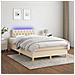 Letto a Molle con Materasso e LED Crema 120x190 cm in Tessuto - Foto miniatura 4