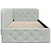 Cornice del letto ad angolo Grigio chiaro 90 x 200 cm Velluto - Foto miniatura 6