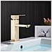 Rubinetto per lavabo da bagno, Blackswan, tipo M107, modello corto dorato, misura 18,5 cm - Foto miniatura 3