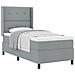 Letto a molle con materasso Grigio chiaro 90 x 190 cm Tessuto - Foto miniatura 1