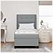 Letto a molle con materasso Grigio chiaro 90 x 190 cm Tessuto - Foto miniatura 3