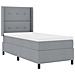 Letto a molle con materasso Grigio chiaro 90 x 190 cm Tessuto - Foto miniatura 4