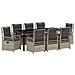 Set da Pranzo per Giardino 9 pcs Grigio chiaro polyrattan - Foto miniatura 1
