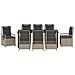 Set da Pranzo per Giardino 9 pcs Grigio chiaro polyrattan - Foto miniatura 7