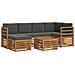 Set divani 7 pcs Naturale e Antracite Legno di Acacia Massello - Foto miniatura 1
