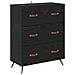 Cassettiera Rovere Nero 69,5 x 34 x 90 cm Legno ingegnerizzato - Foto miniatura 1