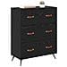 Cassettiera Rovere Nero 69,5 x 34 x 90 cm Legno ingegnerizzato - Foto miniatura 3