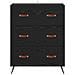 Cassettiera Rovere Nero 69,5 x 34 x 90 cm Legno ingegnerizzato - Foto miniatura 6