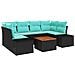 Set Divano da Giardino 7 pz Nero polyrattan - Foto miniatura 1