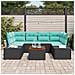 Set Divano da Giardino 7 pz Nero polyrattan - Foto miniatura 6