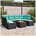 Set Divano da Giardino 7 pz Nero polyrattan - Foto miniatura 9