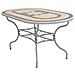 Set Tavolo Giardino Ovale Fisso Con Piano In Mosaico 160 X 90 Con 4 Sedie In Ferro Tortora Per Esterno Giardino - Foto miniatura 4