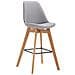 Sgabello Alto Imbottito Bar Metz in Tessuto I Sgabello Bancone Telaio in Legno I Sgabello con Poggiapiedi I Sedia da Bar Grigio Natura - Foto miniatura 1