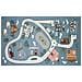 Tappeto Arredo E Gioco Antiscivolo Per Cameretta Bambini Disegno Pista 115x175 Azzurro Topazio - Foto miniatura 1