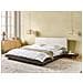 Letto Ad Acqua Matrimoniale Legno Scuro Con Testata In Bouclé 160 X 200 Cm Zen - Foto miniatura 1
