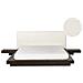 Letto Ad Acqua Matrimoniale Legno Scuro Con Testata In Bouclé 160 X 200 Cm Zen - Foto miniatura 2