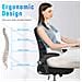 Sedia Da Ufficio Con Supporto Lombare, Sedia Ufficio Ergonomica Con Braccioli Regolabili In Rete Traspirante, Poltrona Da Ufficio Altezza Regolabile E Schienale Inclinabile, Nera - Foto miniatura 3