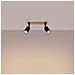Sollux Lighting Lampada Da Soffitto Fager 2 Nero Sl.1344 - Scandinavo Lampade Da Soffitto Nero/legno Naturale 17.2x38x6 Cm - Foto miniatura 3
