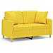 Divano A 2 Posti Con Cuscini Giallo Chiaro 120 Cm In Tessuto - Foto miniatura 2