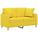 Divano A 2 Posti Con Cuscini Giallo Chiaro 120 Cm In Tessuto - Foto miniatura 3