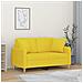 Divano A 2 Posti Con Cuscini Giallo Chiaro 120 Cm In Tessuto - Foto miniatura 1