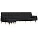 Divano Letto a L Nero 271x140x70 cm in Velluto - Foto miniatura 1