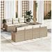 Set di divani da giardino in 8 pezzi con cuscini Beige Polyrattan Acacia - Foto miniatura 2