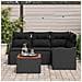 Set Divano da Giardino  a 5 pezzi con cuscini Rattan Nero Acacia, Divano da Giardino a 2 posti  con cuscini Rattan Nero - Foto miniatura 3