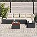 Set Divano Giardino 6 Pezzi con Cuscini Nero Polyrattan Acacia - Foto miniatura 3