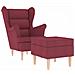 Poltrona con Poggiapiedi Rosso Vino in Tessuto - Foto miniatura 1