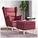 Poltrona con Poggiapiedi Rosso Vino in Tessuto - Foto miniatura 2