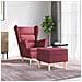 Poltrona con Poggiapiedi Rosso Vino in Tessuto - Foto miniatura 3