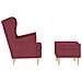 Poltrona con Poggiapiedi Rosso Vino in Tessuto - Foto miniatura 5