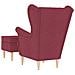 Poltrona con Poggiapiedi Rosso Vino in Tessuto - Foto miniatura 6