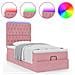 Struttura Letto Pouf con Materassi Rosa 100x200 cm Velluto - Foto miniatura 5