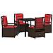 Set da Pranzo per Giardino 5 pcs Marrone polyrattan - Foto miniatura 1